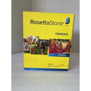 Rosetta Stone French Level 1-5 with Headset Microphone PC Mac CD New Open Box
